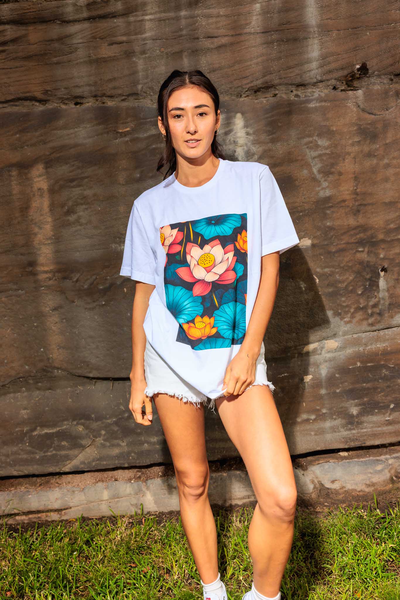 Lotus Pond 03 Premium Unisex Crewneck T-shirt | Bella + Canvas 3001
